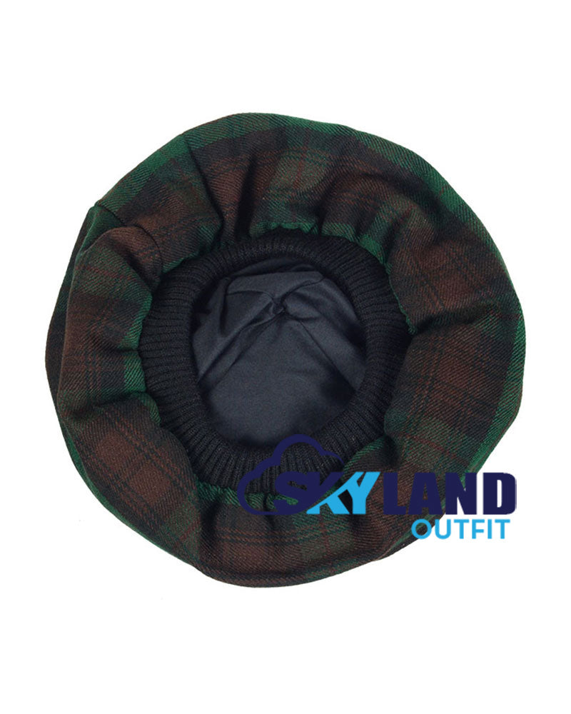 Brown Watch Tartan Tam o' Shanter Scottish Flat Bonnet Hat image 3