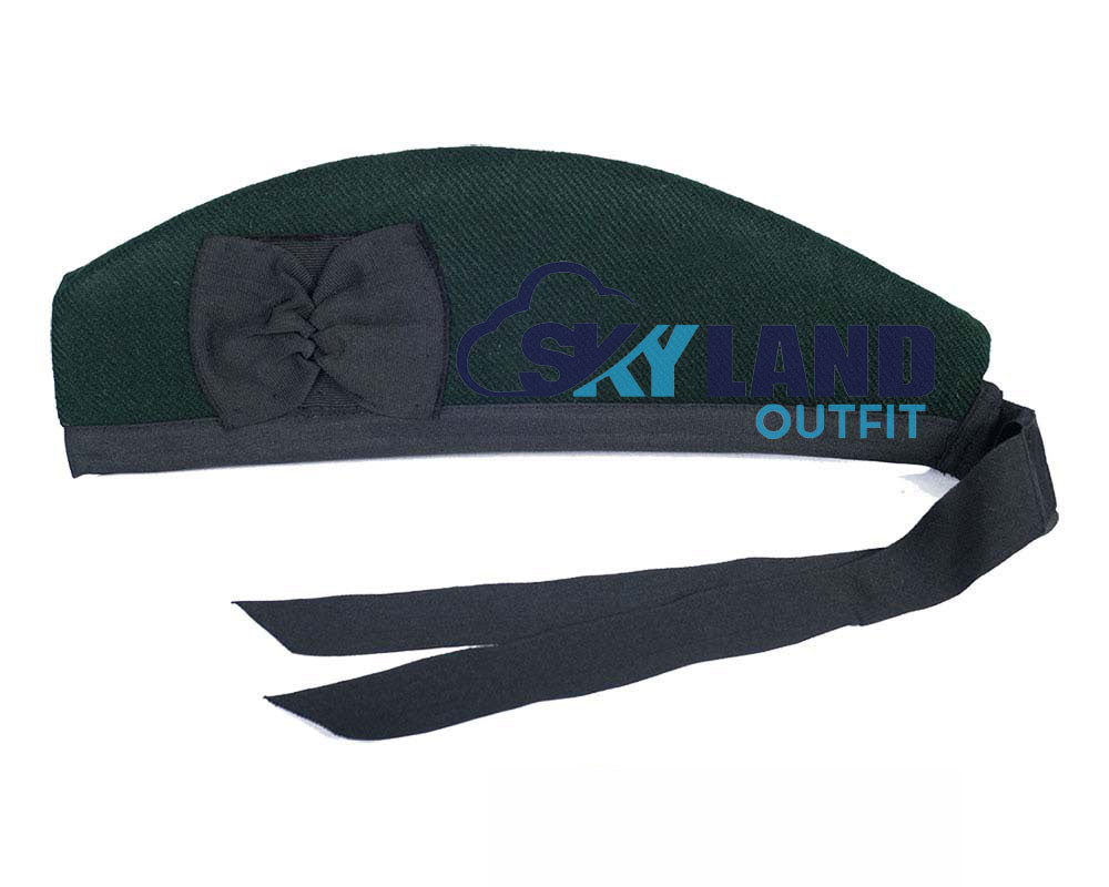 Solid Green Glengarry Hat Traditional Scottish Cap image 0