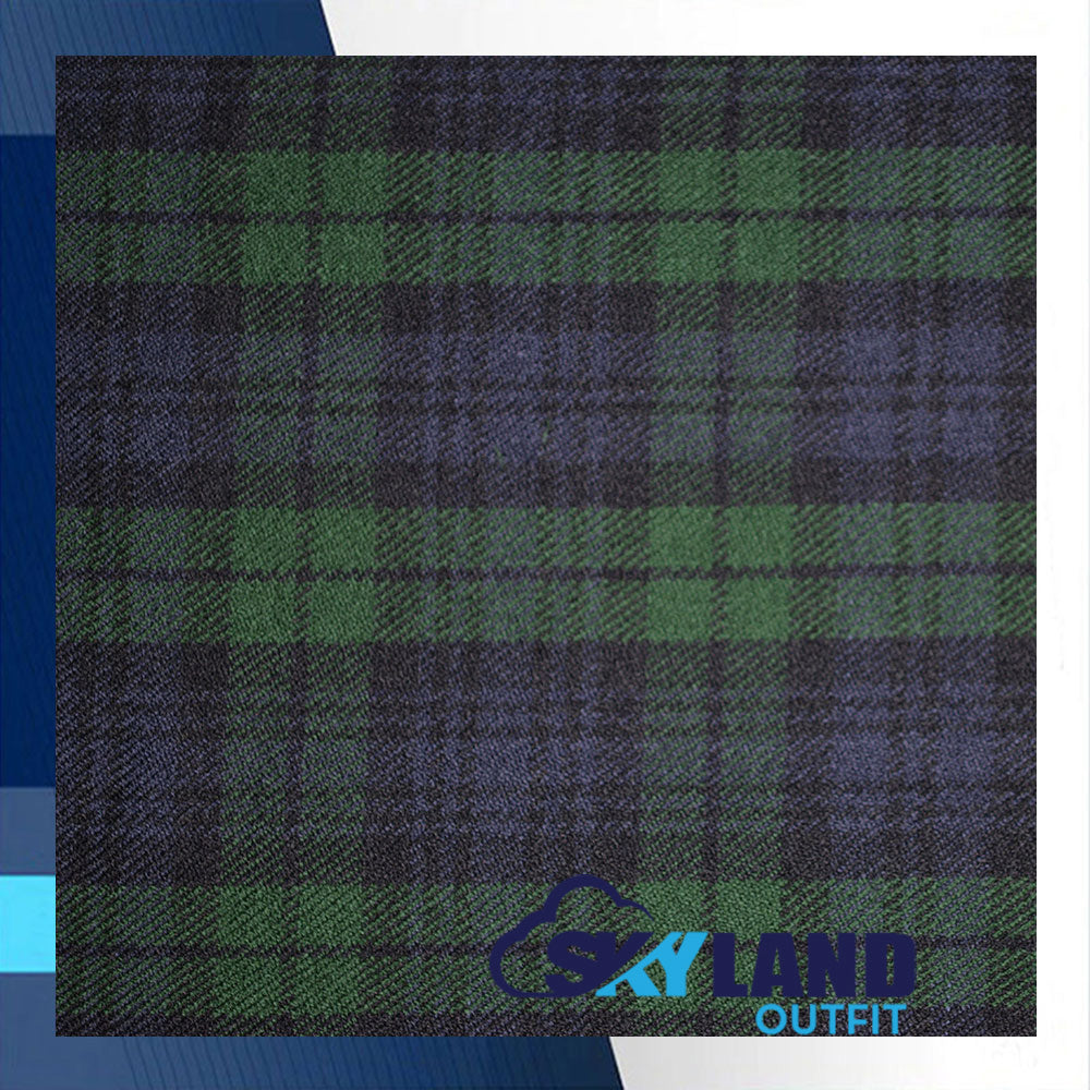 Black Watch Tartan Homespun Wool Blend Fabric By the Yard image 0