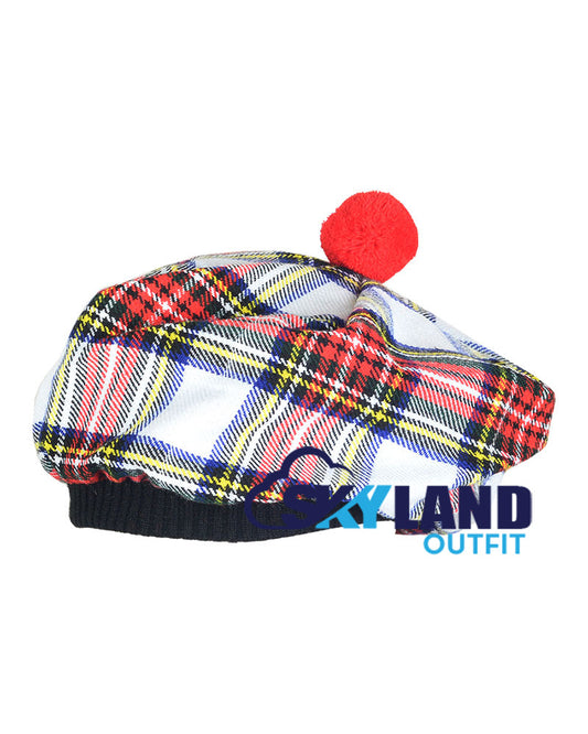 Dress Stewart Tartan Tam o' Shanter Scottish Flat Bonnet image 1
