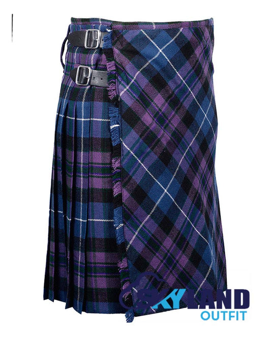 Pride of Scotland Tartan Kilt Traditional 8-Yard Kilt with Bias Cut image 1
