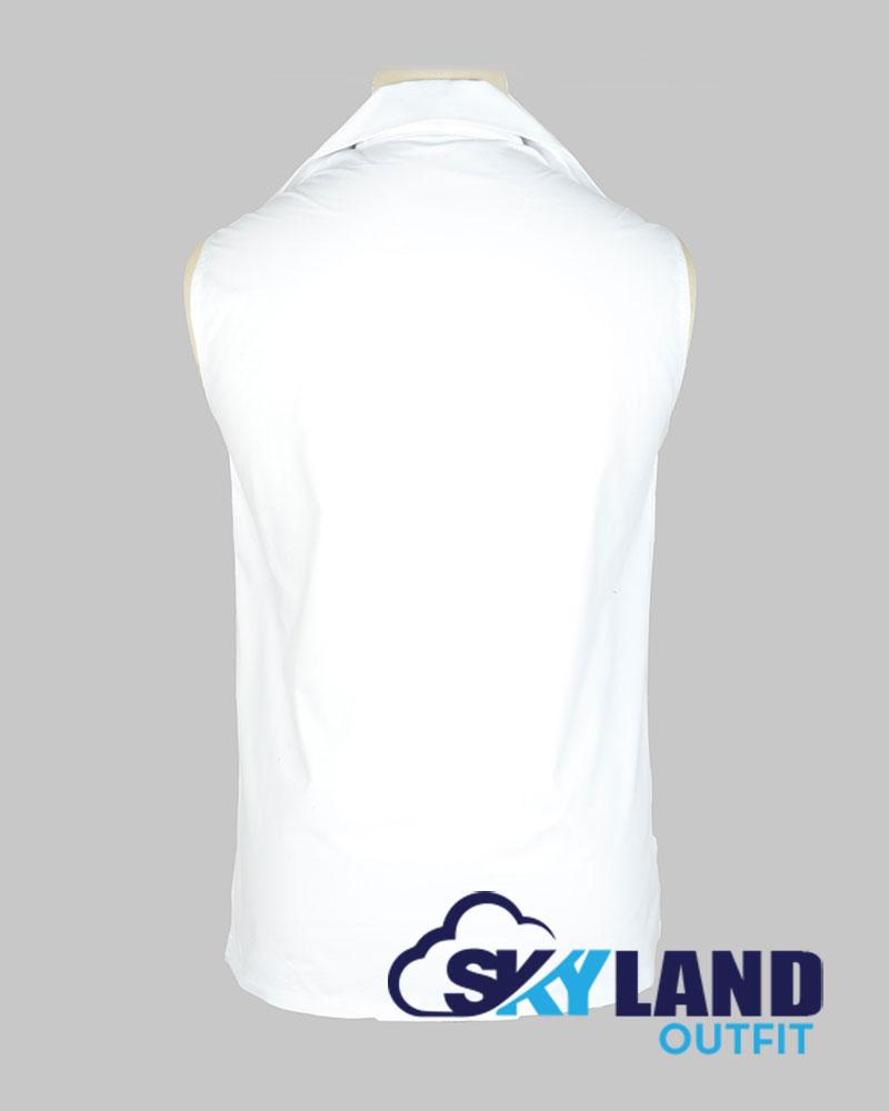 Jacobite Ghillie Kilt Shirt White Cotton Jacobean Sleeveless Shirt image 2