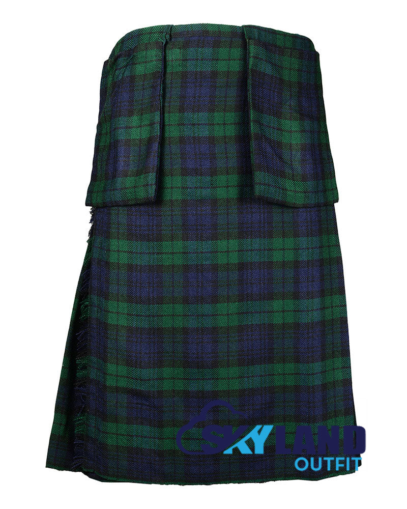 Black Watch Scottish 8 Yard Tartan Kilt with Detachable Pockets image 0