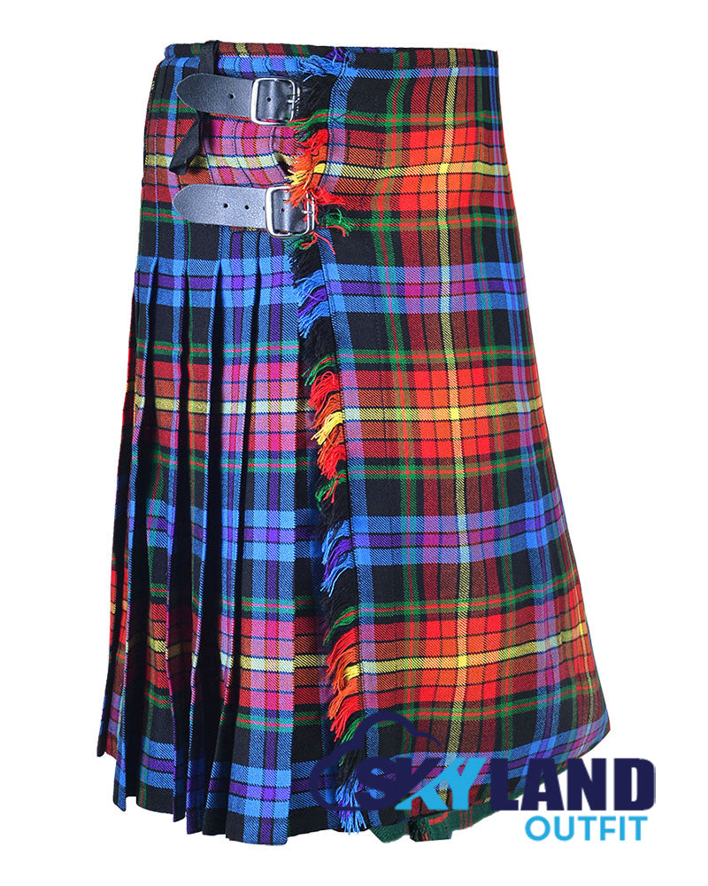 LGBTQ Pride Tartan 8 Yard Kilt for Men Traditional Scottish Kilt image 1
