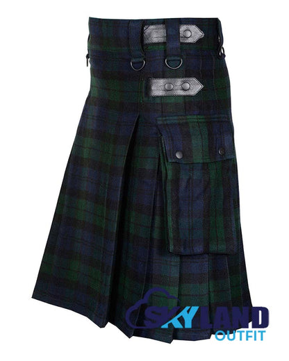 Black Watch Tartan Kilt Modern Utility Kilts image 2