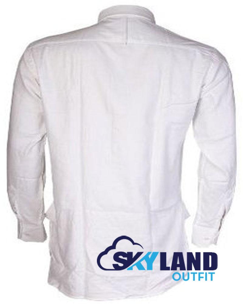 Jacobite Ghillie Kilt Shirt White Cotton Jacobean Full Sleeve Shirt image 1