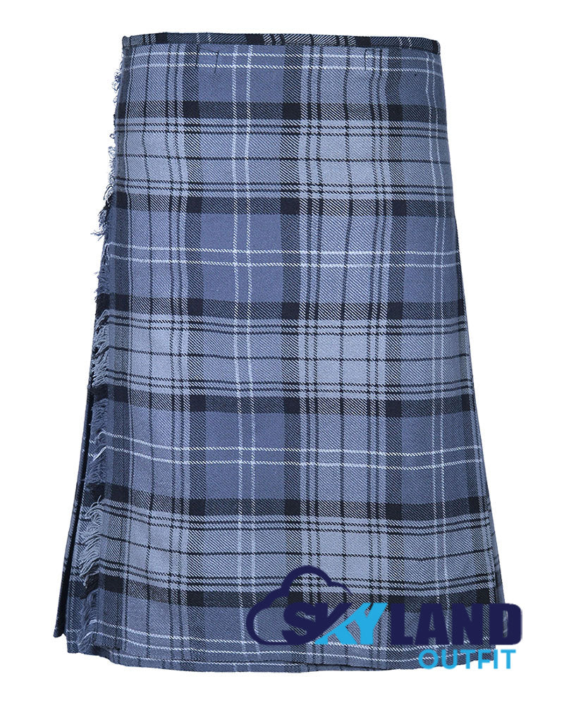 Hamilton Grey Tartan 8 Yard Kilt for Men Traditional Scottish Kilt image 0