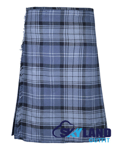Hamilton Grey Tartan 8 Yard Kilt for Men Traditional Scottish Kilt image 0