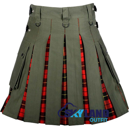 Hybrid Utility Kilts – Oliver Green Cotton & Wallace Tartan Kilt image 3