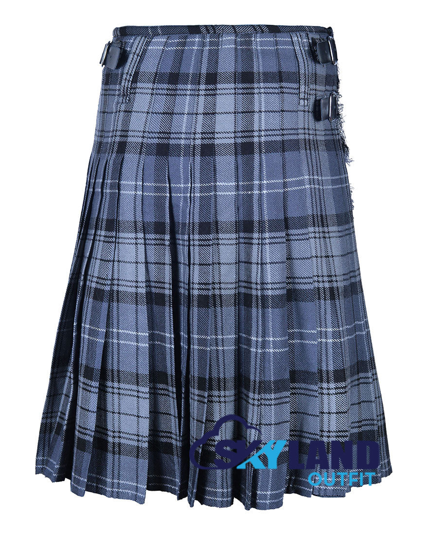 Hamilton Grey Tartan 8 Yard Kilt for Men Traditional Scottish Kilt image 3