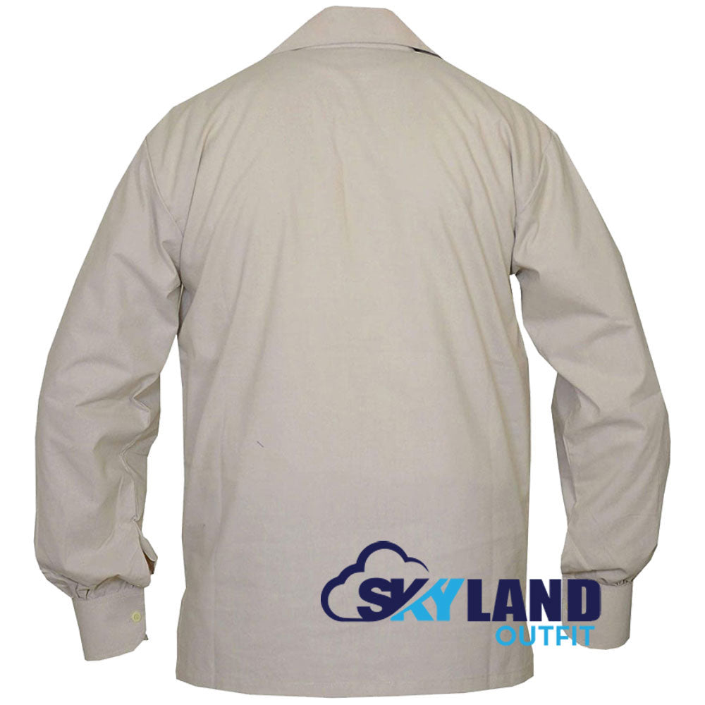 Jacobite Ghillie Kilt Shirt Beige Cotton Jacobean Full Sleeve Shirt image 1