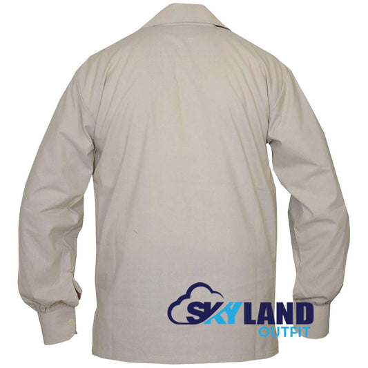 Jacobite Ghillie Kilt Shirt Beige Cotton Jacobean Full Sleeve Shirt image 1