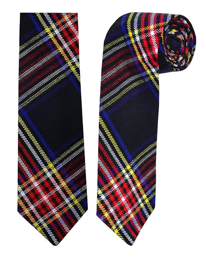 Black Stewart Tartan NeckTie Scottish Clan NeckTies image 2