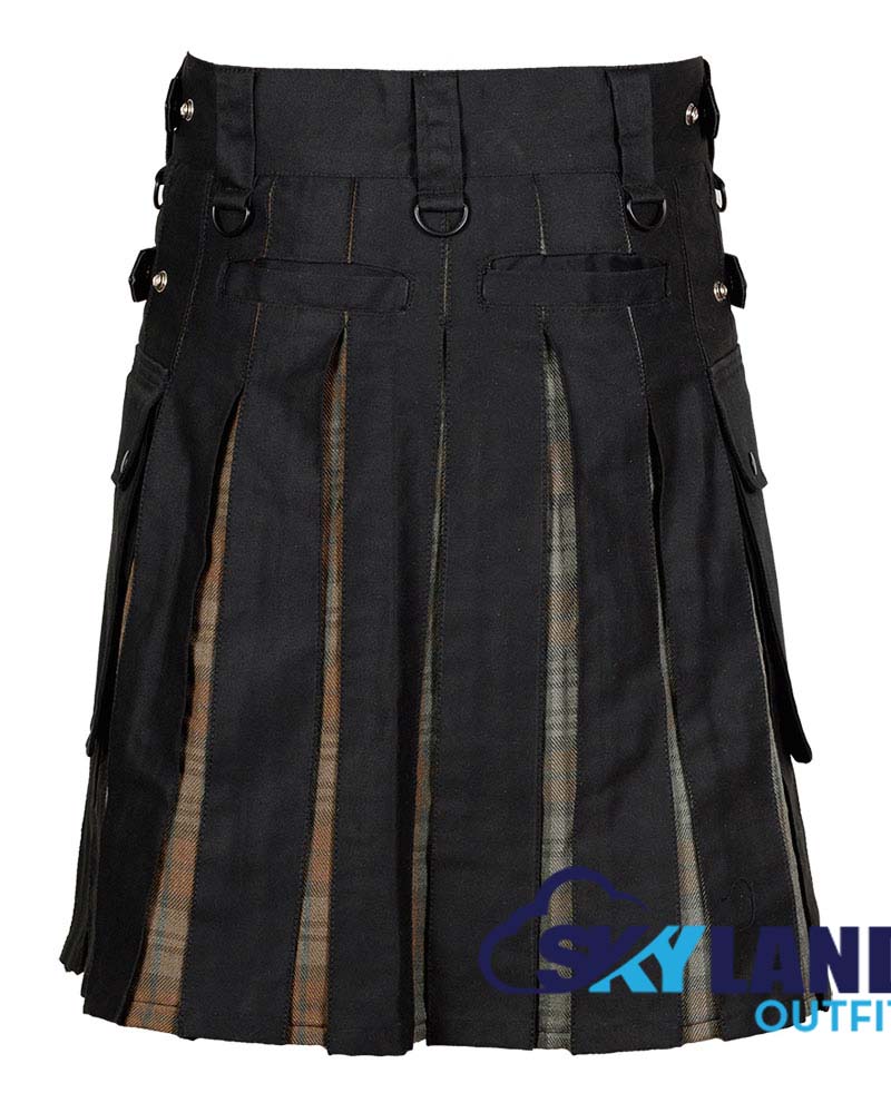 Black Watch Hybrid Utility Kilt – Black Cotton Tartan image 3