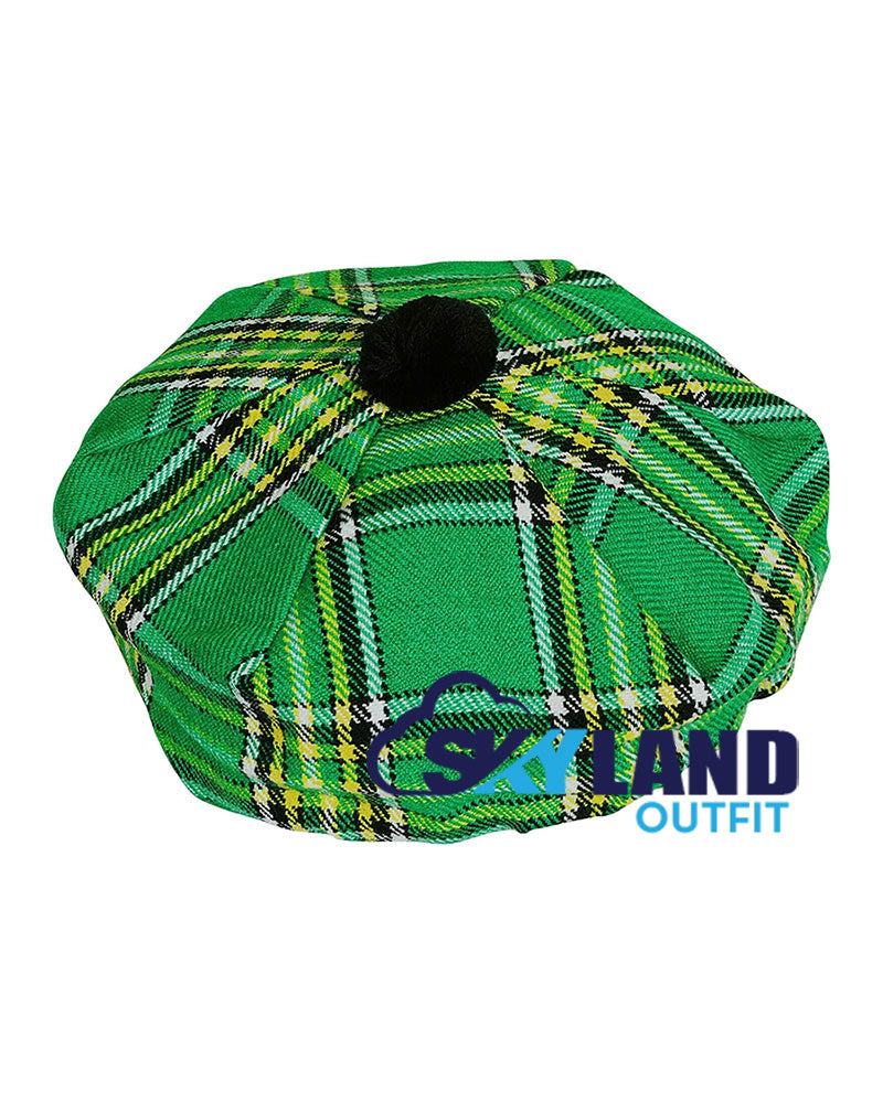 Irish Heritage Tartan Tam o' Shanter Celtic Flat Bonnet image 0
