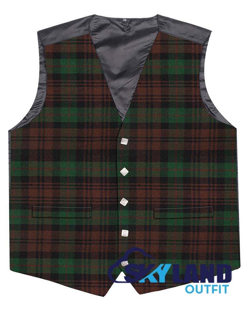 Brown Watch Tartan Waistcoat - Argyle Vest Made to Order image 0