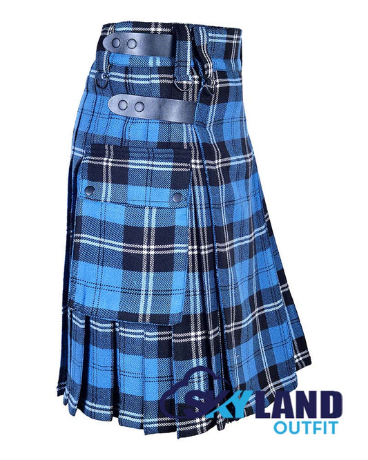 Ramsey Blue Hunting Tartan Kilt Modern Utility Kilts image 1