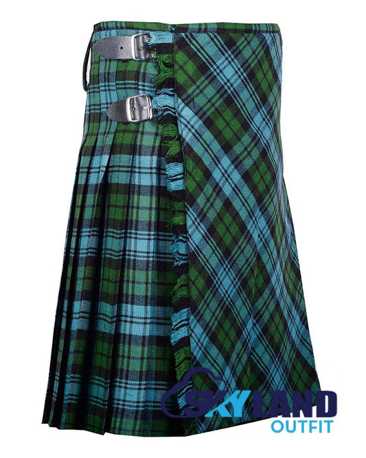 Campbell Ancient Tartan Kilt Traditional 8-Yard Kilt with Bias Cut image 1