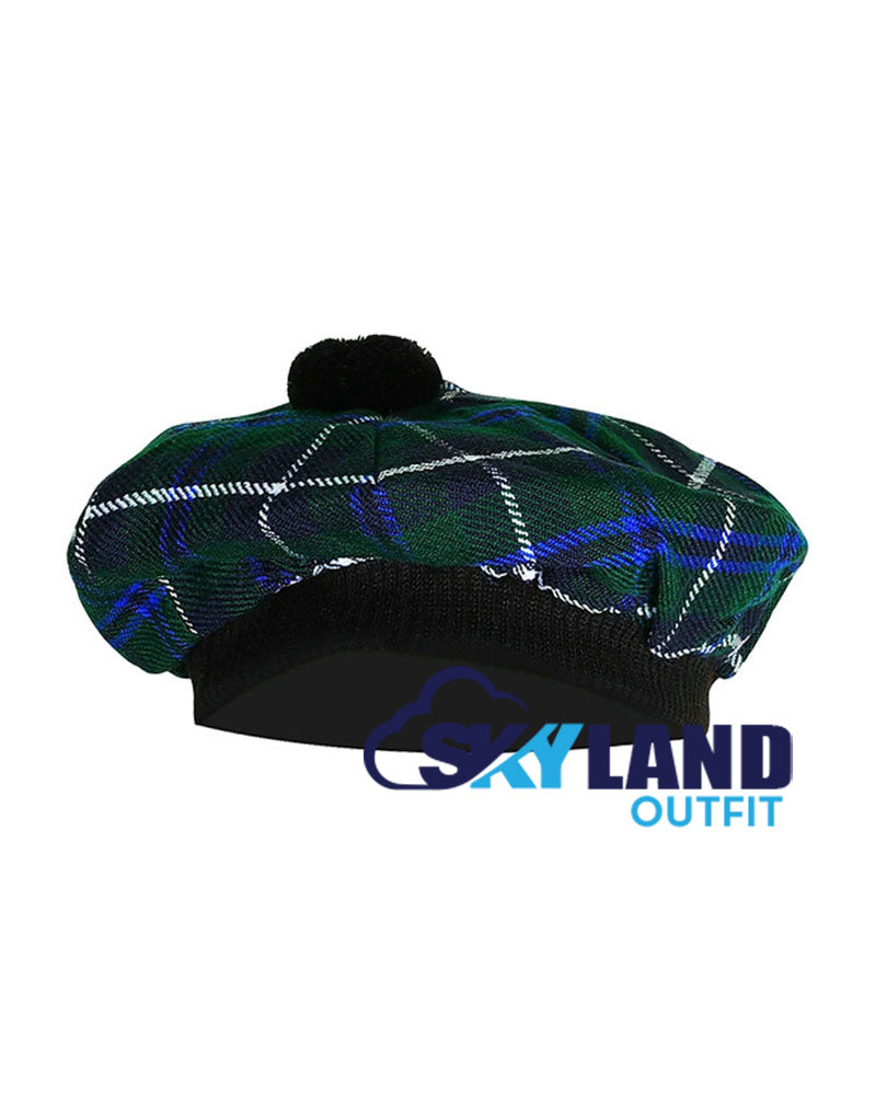 Blue Douglas Tartan Tam o' Shanter Traditional Scottish Bonnet image 1