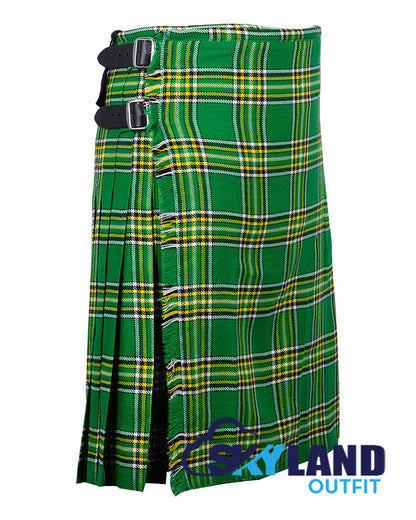 Irish Heritage Tartan 8 Yard Kilt for Men Traditional Scottish Kilt image 1
