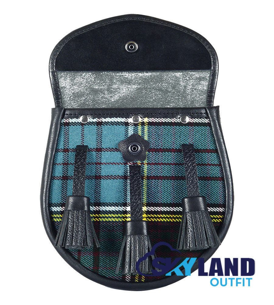 Anderson Tartan Sporran Black Leather Scottish Sporran image 3