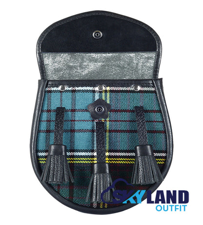 Anderson Tartan Sporran Black Leather Scottish Sporran image 3
