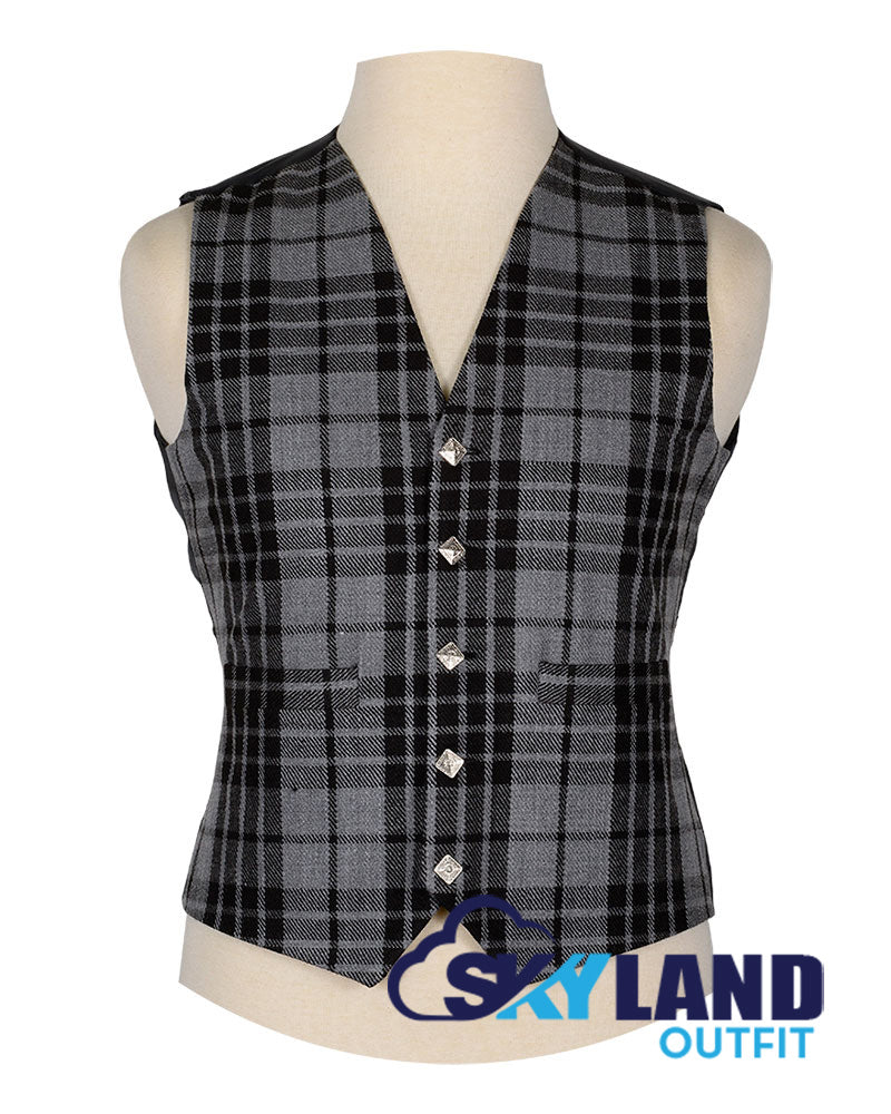 Grey Watch Tartan Waistcoat - Argyle Vest Made to Order image 0