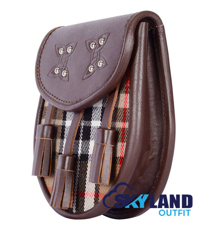 Campbell Thompson Tartan Sporran Brown Leather Sporran image 2