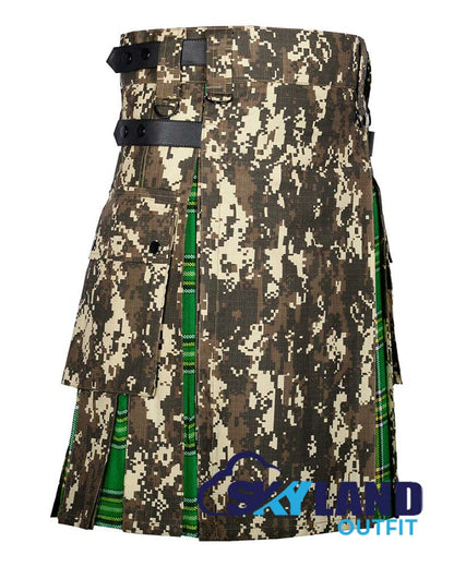 Hybrid Utility Kilts – Digital Camouflage & Irish Tartan Kilt image 1