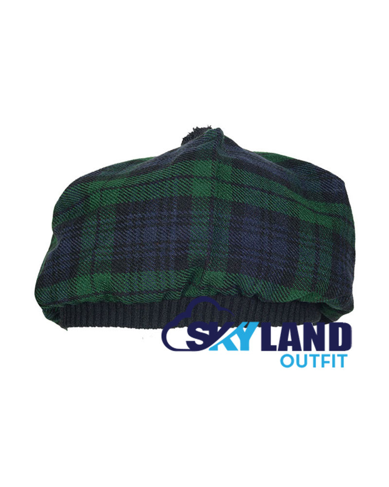 Black Watch Tartan Tam o' Shanter Traditional Scottish Bonnet Hat image 1