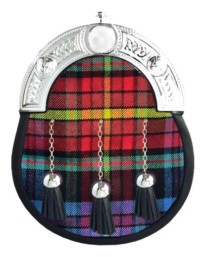 LGBTQ Pride Tartan Sporran Scottish Full Dress Leather Sporran image 0
