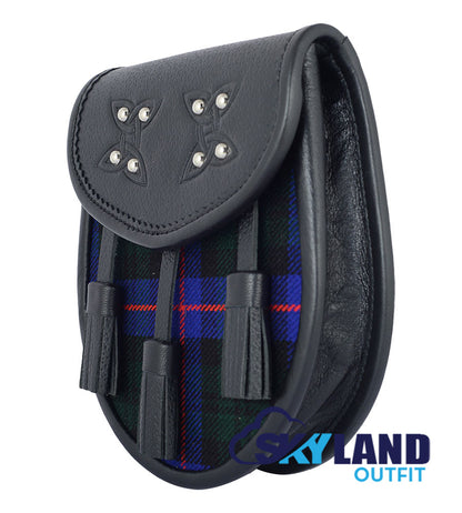 Armstrong Tartan Sporran Black Leather Scottish Sporran image 2