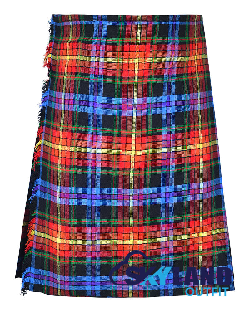 LGBTQ Pride Tartan 8 Yard Kilt for Men Traditional Scottish Kilt image 0