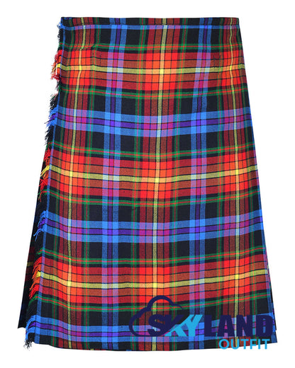 LGBTQ Pride Tartan 8 Yard Kilt for Men Traditional Scottish Kilt image 0