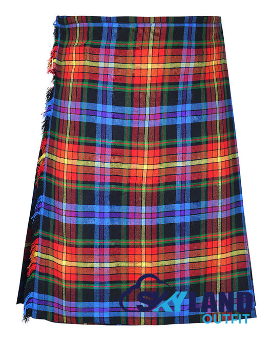 LGBTQ Pride Tartan 8 Yard Kilt for Men Traditional Scottish Kilt image 0