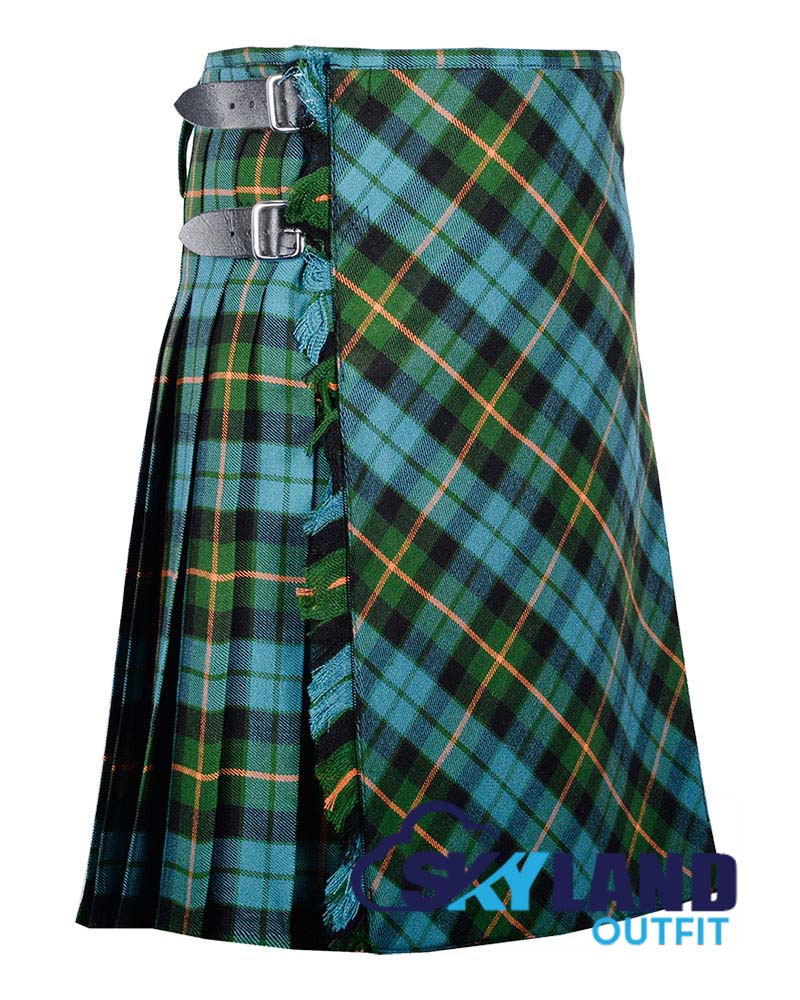 Gunn Ancient Tartan Kilt Traditional 8-Yard Kilt with Bias Cut image 1