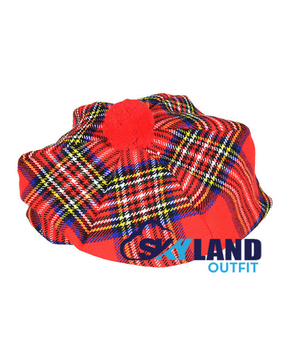 Royal Stewart Tartan Tam o' Shanter Scottish Flat Bonnet image 2