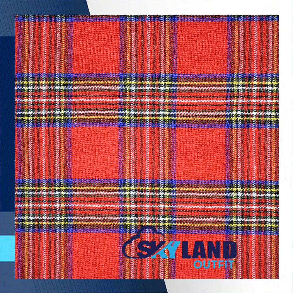 Royal Stewart Tartan Homespun Wool Blend Fabric By the Yard image 0