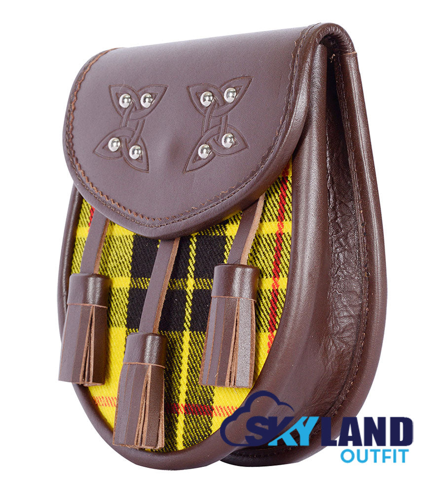 MacLeod of Lewis Tartan Sporran Brown Leather Scottish Sporran image 2
