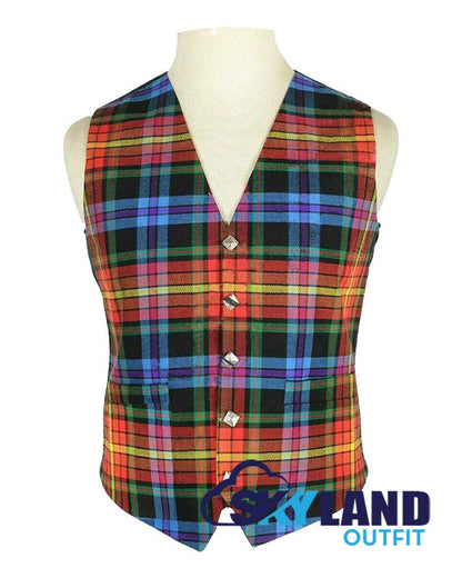 LGBTQ Pride Tartan Waistcoat - Argyle Vest Made to Order image 0