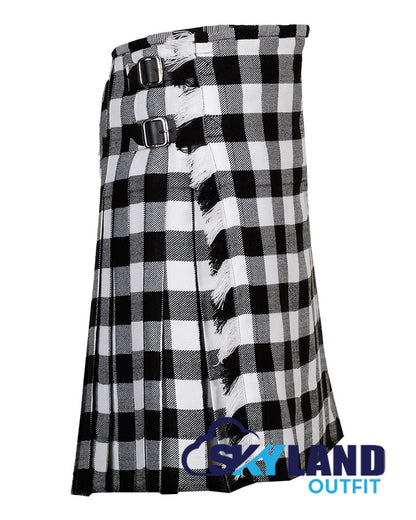 White, Black Rob Roy Tartan 8 Yard Kilt Traditional Scottish Kilt image 1