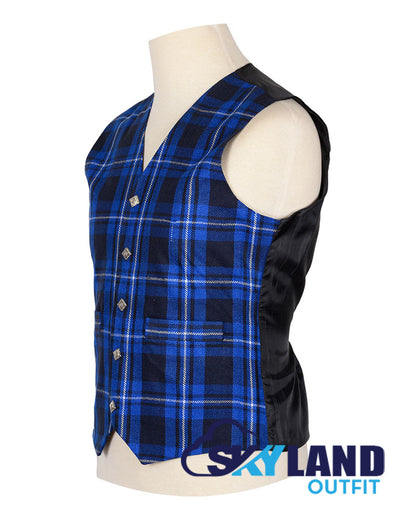 Ramsey Blue Tartan Waistcoat - Argyle Vest Made to Order image 1