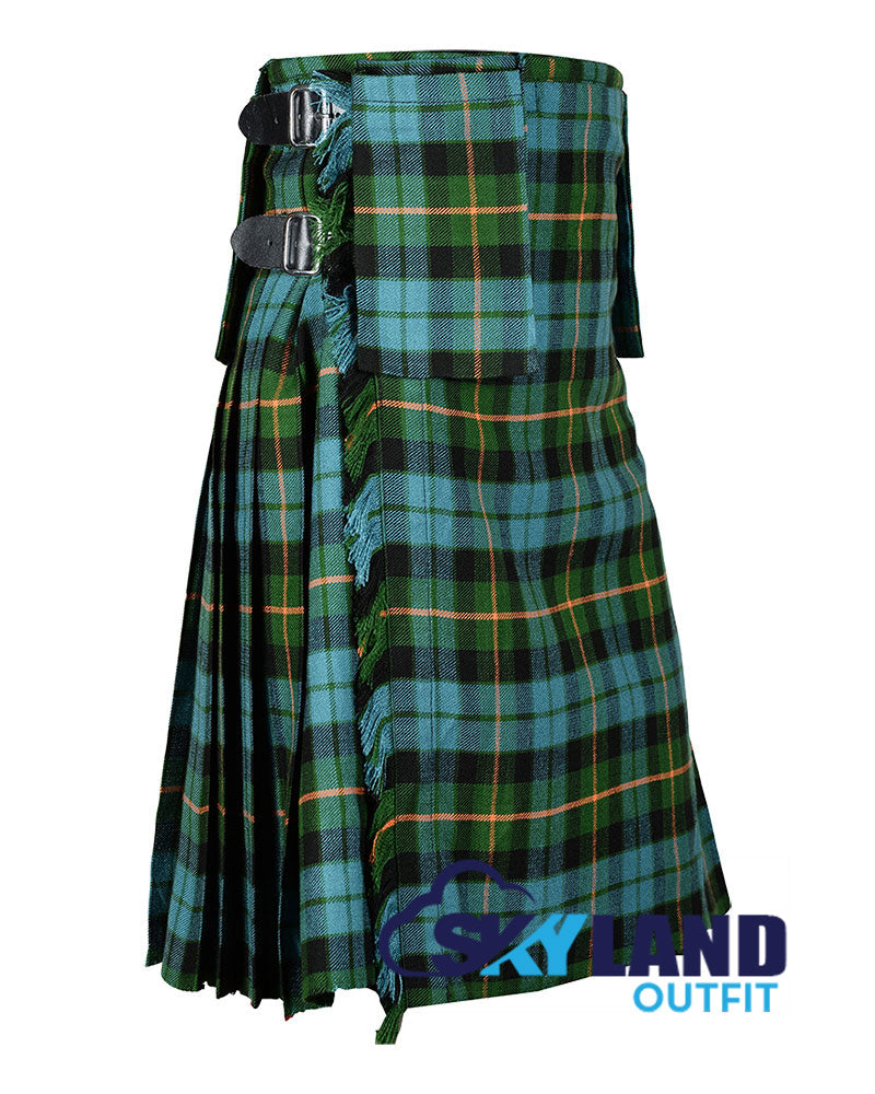 Gunn Ancient Tartan Scottish 8-Yard Kilt with Detachable Pockets image 0