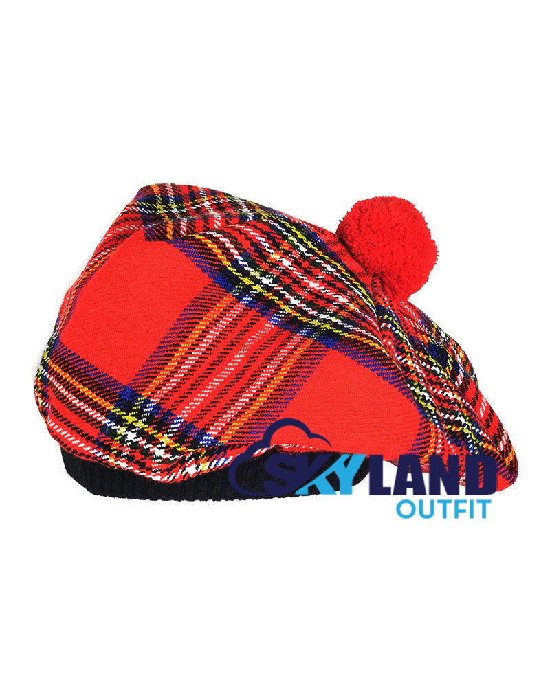 Royal Stewart Tartan Tam o' Shanter Scottish Flat Bonnet image 1