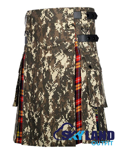 Hybrid Utility Kilts – Digital Camouflage & Buchanan Tartan Kilt image 2