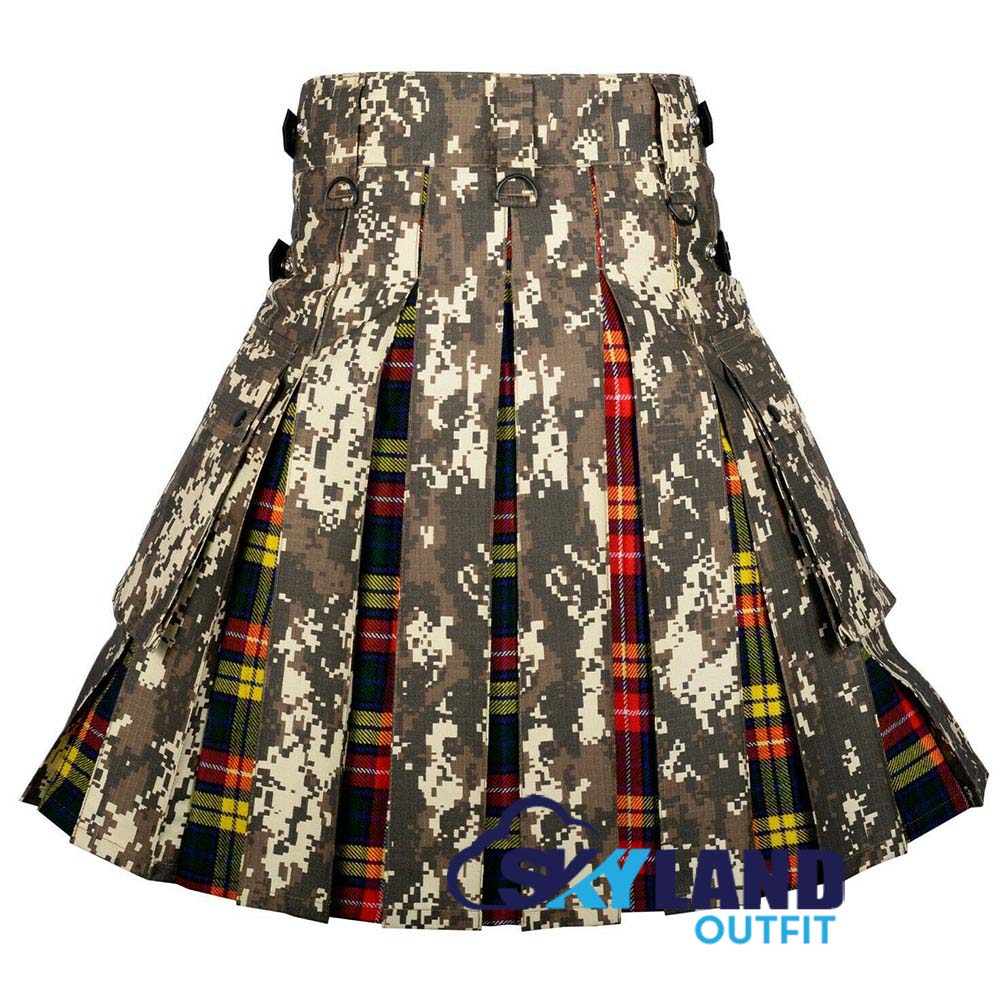 Hybrid Utility Kilts – Digital Camouflage & Buchanan Tartan Kilt image 3
