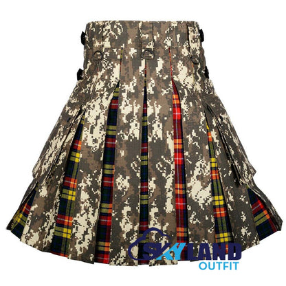 Hybrid Utility Kilts – Digital Camouflage & Buchanan Tartan Kilt image 3