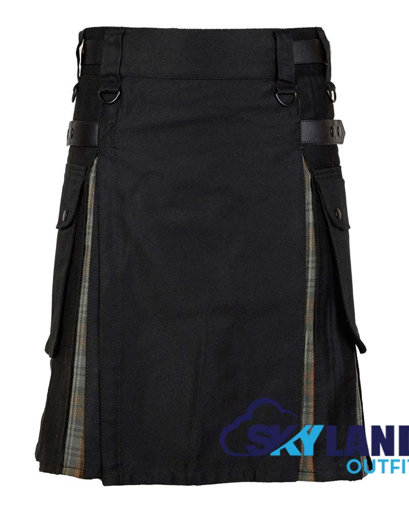 Black Watch Hybrid Utility Kilt – Black Cotton Tartan image 0