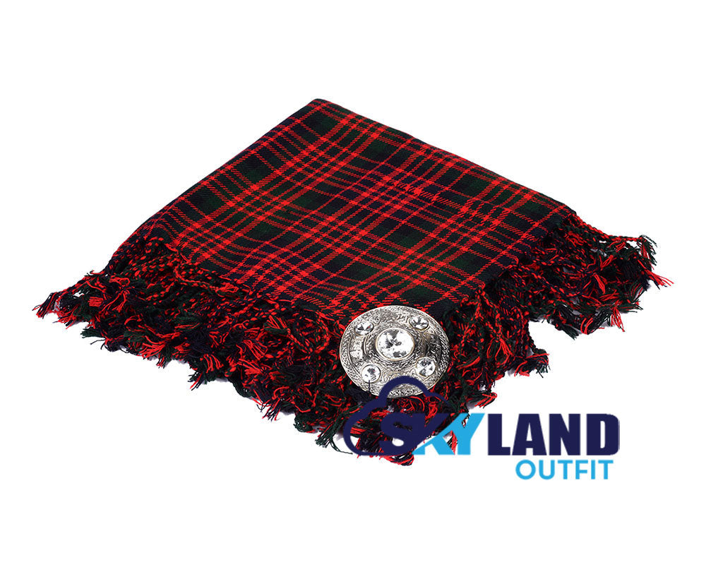 MacDonald Tartan Kilt Fly Plaid with Free Brooch image 0