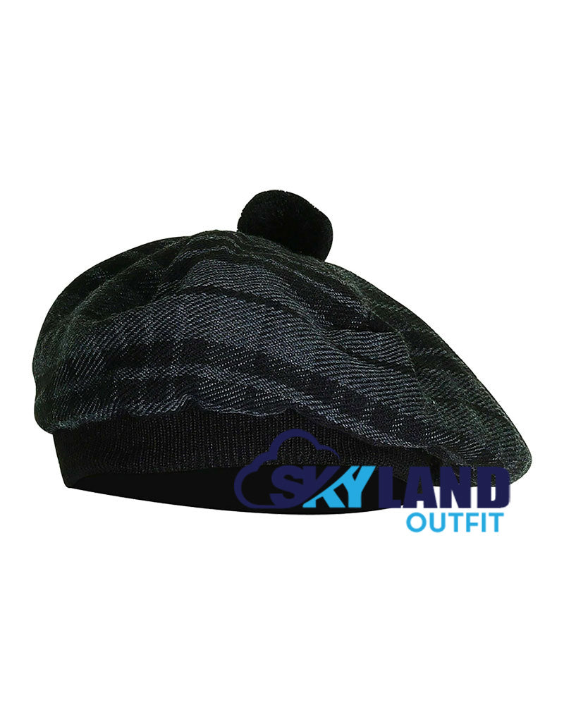 Grey Watch Tartan Tam o' Shanter Scottish Flat Bonnet image 1